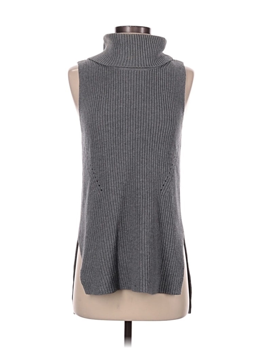 French Connection Gray Sleeveless Turtleneck Knit Tunic